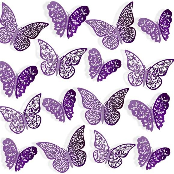 72Pieces 3DButterfly Wall Decals Sticker Wall Decal Decor Art Decorative Sticker - Picture 1 of 7